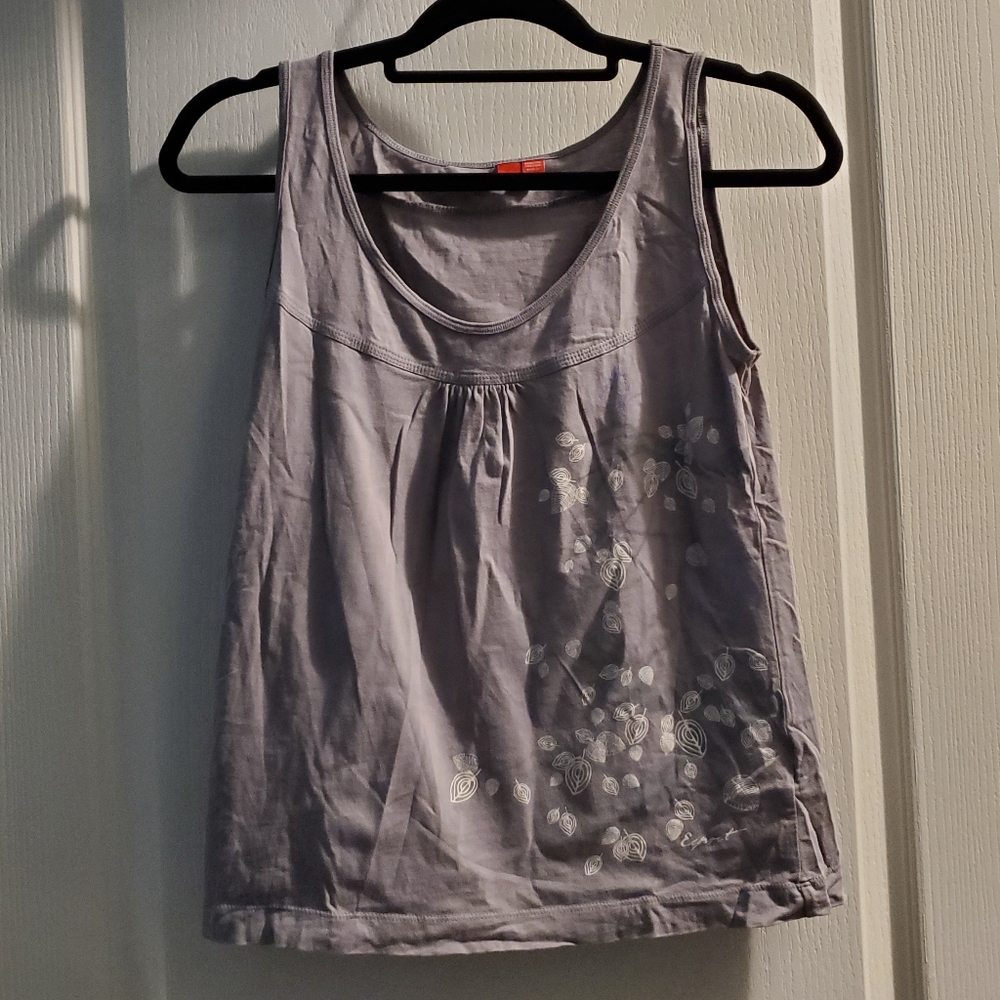 Esprit Gray with Leaves Tank Top